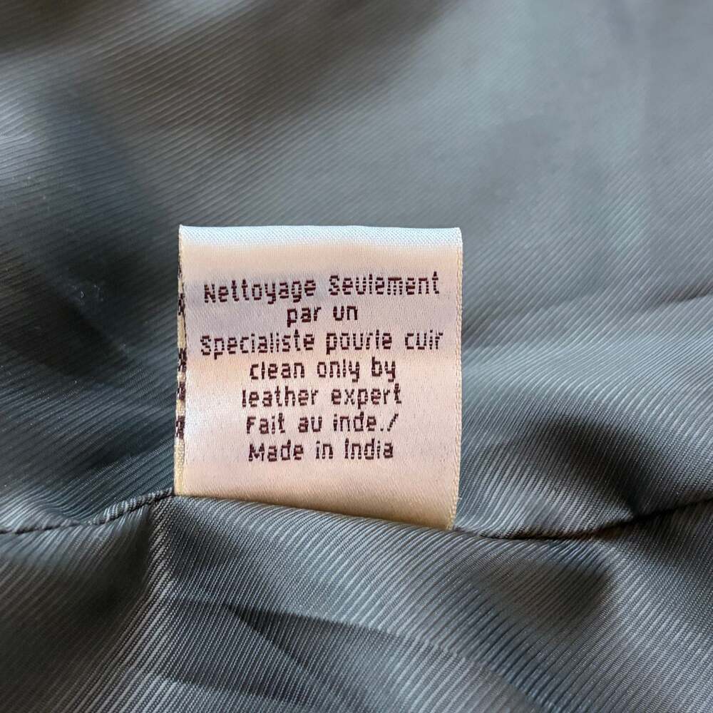 Overland Vintage Genuine Leather Buttoned Earthy Olive Green Blazer Jacket Sz L - Picture 9 of 10